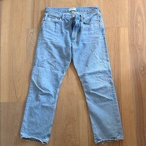 Agolde Light Wash Men's Straight Jeans - Pale Blue